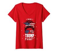 Womens Womens Yes I'm A Trump Girl Get Over It -Trump Girl 2024 V-Neck T-Shirt