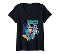 Womens Wonder Woman 80th Diana Prince as Wonder Woman V-Neck T-Shirt