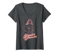 Women's Wonder Woman Super Hero Girl Power DC Comics Logo Art Line V-Neck T-Shirt