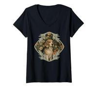 Women's Woodland Beagle for Nature Lover V-Neck T-Shirt