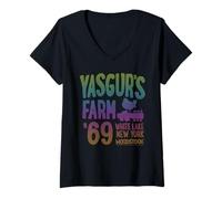 Womens Woodstock The Yasgur's '69 V-Neck T-Shirt