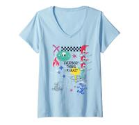 Womens Woody Woodpecker Street Chaos Collage V-Neck T-Shirt