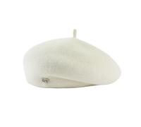 Women's Wool Beret Hat Beanie French Style Vintage Warm Classic Artist's Cap Adjustable for Autumn Winter(UK, Alpha, One Size, M, White)