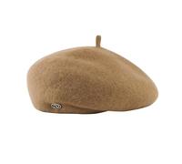 Women's Wool Beret Hat Beanie French Style Vintage Warm Classic Artist's Cap Adjustable for Autumn Winter(UK, Alpha, One Size, M, Khaki)