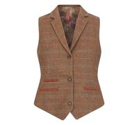 Women's Wool Blend Tweed Herringbone Checkered Blazer