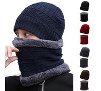 Women's Wool Hat Black Knitted Hats for Winter Winter Hat Black Warm Beanie Hat Tube Scarf Set Unisex Knitted Hat 2 Pieces Beanie Jersey Hat Teenager Cotton Hat, gray, One size