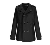 Women's Wool Jacket Mid Length Cargo Jackets Double Breasted Business Formal Work Coat Uk Woolen Blend Shackets Coat Fleece Jackets Ladies Cascual Tactical Outwear for Hiking, Lounge