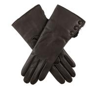 Women's Wool-Lined Leather Gloves with Fur Cuffs - MOCCA / 8
