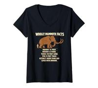 Women's Woolly Mammoth Facts Prehistoric Ice Age Science V-Neck T-Shirt