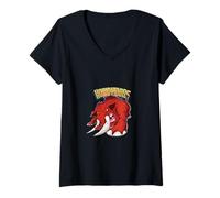 Womens Woolly Mammoth Prehistoric V-Neck T-Shirt
