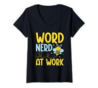 Women's Word Nerd At Work - Spelling Bee V-Neck T-Shirt