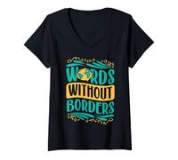 Womens Words Without Borders V-Neck T-Shirt