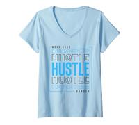 Womens Work Hard Hustle Harder V-Neck T-Shirt