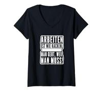 Women's Work is Like Pooping. You go Because You Have to V-Neck T-Shirt