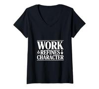 Women's Work Refines Character Masonic Identity V-Neck T-Shirt