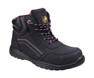 Womens Work Safety Boots Amblers AS601 Lydia Black Leather Metal-Free Ladies Zip