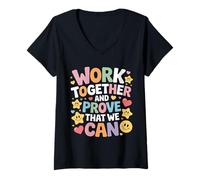 Women's Work Together and Prove that We Can Unity Effort Team |- V-Neck T-Shirt