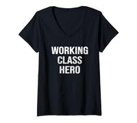 Womens Working Class Hero V-Neck T-Shirt