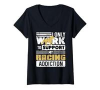 Womens Working Just to Fund My Horse Racing Obsession V-Neck T-Shirt