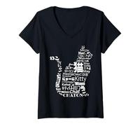 Womens World Cat Language Tee Meow Sounds & Names Around the Globe V-Neck T-Shirt
