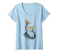 Women's World Darwin Day Men Women Funny Darwin Day V-Neck T-Shirt