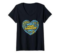 Women's World Down Syndrome Day 21st March 2026 Down Right Perfect V-Neck T-Shirt