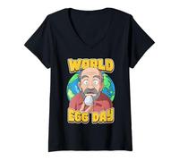 Womens World Egg Day October Celebrate This Nutritious Food V-Neck T-Shirt