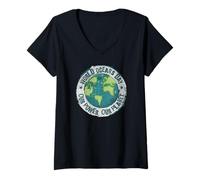 Women's World Ocean Day. Our Power, Our Planet. Save Earth. Nature V-Neck T-Shirt