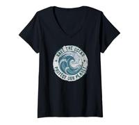 Women's World Ocean Day. Our Power, Our Planet. Save Earth. Nature V-Neck T-Shirt