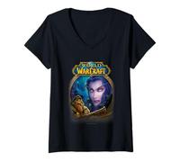 Womens World of Warcraft Epic Tyrande Whisperwind Big Chest Poster V-Neck T-Shirt