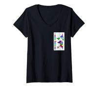 Women's World Time Zone Map V-Neck T-Shirt