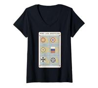 Womens World War I Aircraft Plane Air Service Insignia Marks V-Neck T-Shirt