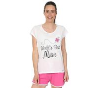Womens World's Best Mum Ladies Short Pyjamas Sizes 8 to 22 UK (8-10) White