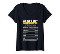 Women's World's Best Safety Champion | Workplace Safety Leader Gift V-Neck T-Shirt