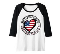 Womens World's Best Sister Ever Lucky to Be American Girl Lady Kid Raglan Baseball Tee