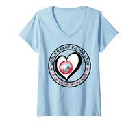Womens World's Best Sister Ever Lucky to Be Japanese Girl Lady Kid V-Neck T-Shirt