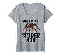 Women's World's Best Spider Mom Tshirt Halloween Spider Tees Insects V-Neck T-Shirt