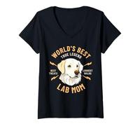 Women's World's Best True Legend Lab Mom Labrador Dog V-Neck T-Shirt