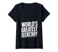 Women's World's Greatest Secretary V-Neck T-Shirt