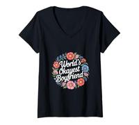 Womens World's Okayest Boyfriend Partner Fun Relationship ---- V-Neck T-Shirt