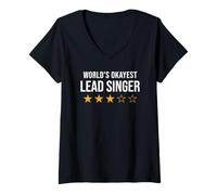 Women's World's Okayest Lead Singer Vocalists V-Neck T-Shirt