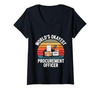 Womens World's Okayest Procurement Officer V-Neck T-Shirt