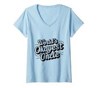Womens Worlds Okayest Uncle V-Neck T-Shirt