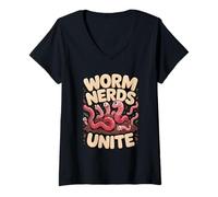 Women's Worm Nerds Unite Farming Compost V-Neck T-Shirt