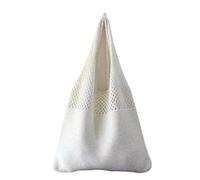 Women's Woven Bag Knitted Handbags Female Large Capacity Totes Women's Pack Summer Beach Bag Big Purses Casual Hollow Woven Shoulder Bags(White)