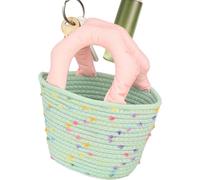 Women's Woven Bag - Woven Tote Bag | Handmade Cotton Rope and Colorful Polka Dots Shoulder Bag | Woven Shoulder Bag | Artistic Travel Tote Bag, green, Consulte la descripción