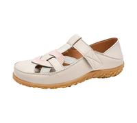 Women's Woven Mary Jane Flats Breathable Hollow Out Loafers Comfortable Walking Shoes with Two-Tone Straps and Non-Slip Sole for Casual Wear Khaki