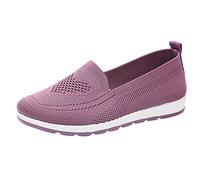 Womens Woven Orthopedic Shoes Casual Lightweight Comfortable Sneakers with Arch Support Breathable Soft Mesh Diabetic Shoes Slip on Sneakers (Purple, 6.5-7)