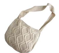 Women's Woven Shoulder Bag Tote Bag and Cosmetic Bag,Summer Beach Weaving Chic Woven Tote Handbags Shoulder Bags 14.96 * 0.78 * 11.81inch-White