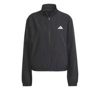 adidas Women's Train Essentials 3-Stripes Woven Warm Up Jacket, black/white, XS